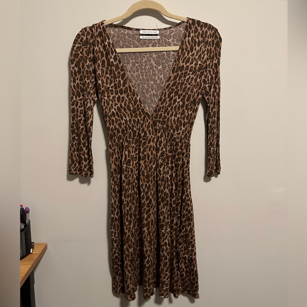 Cheetah Print V-Neck Dress